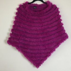 Cejon Purple Pink Rabbit Fur Cape